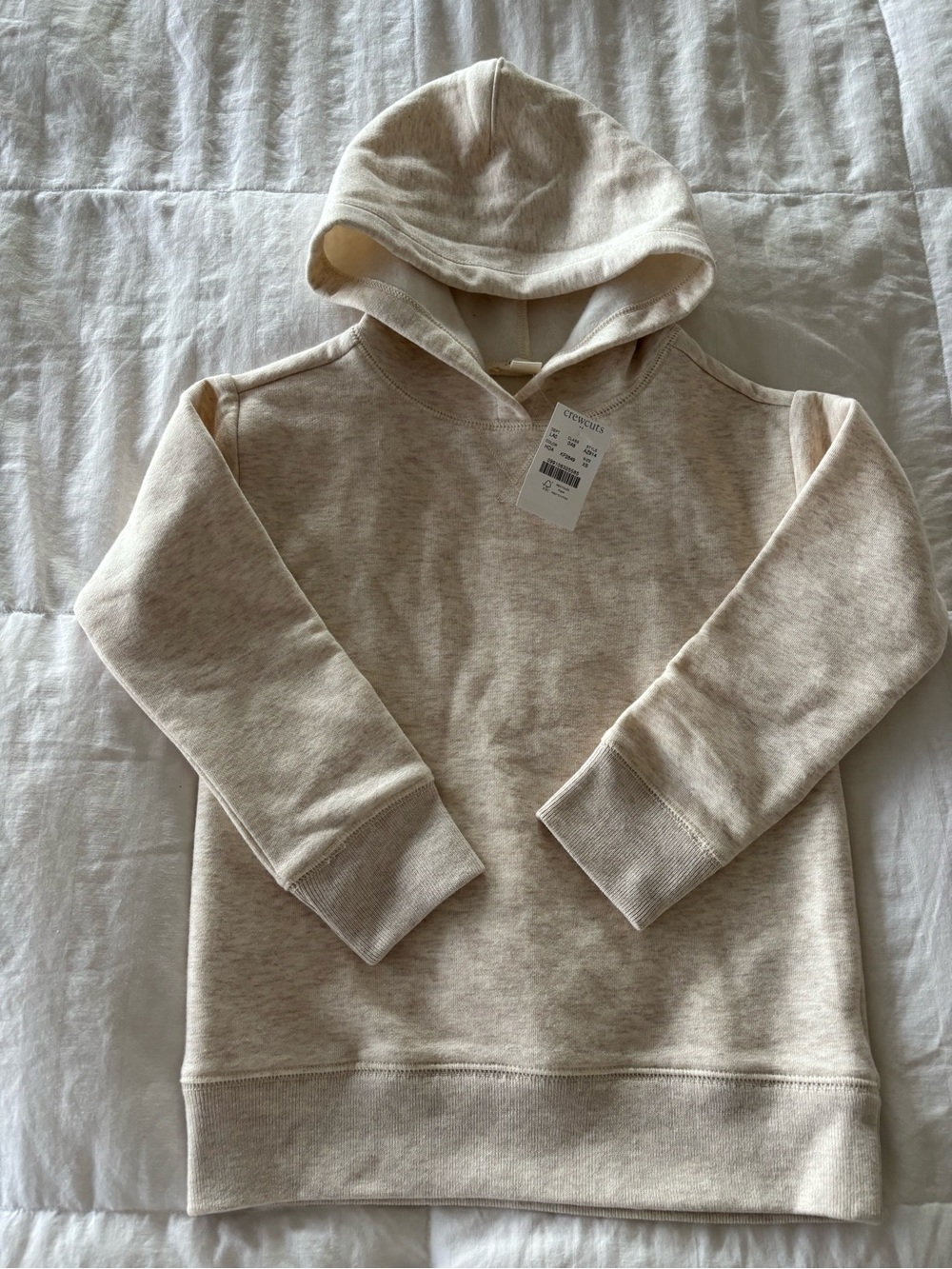 crewcuts Girls XS oatmeal beige Pullover Hoodie  Kids Long Sleeve Solid Casual